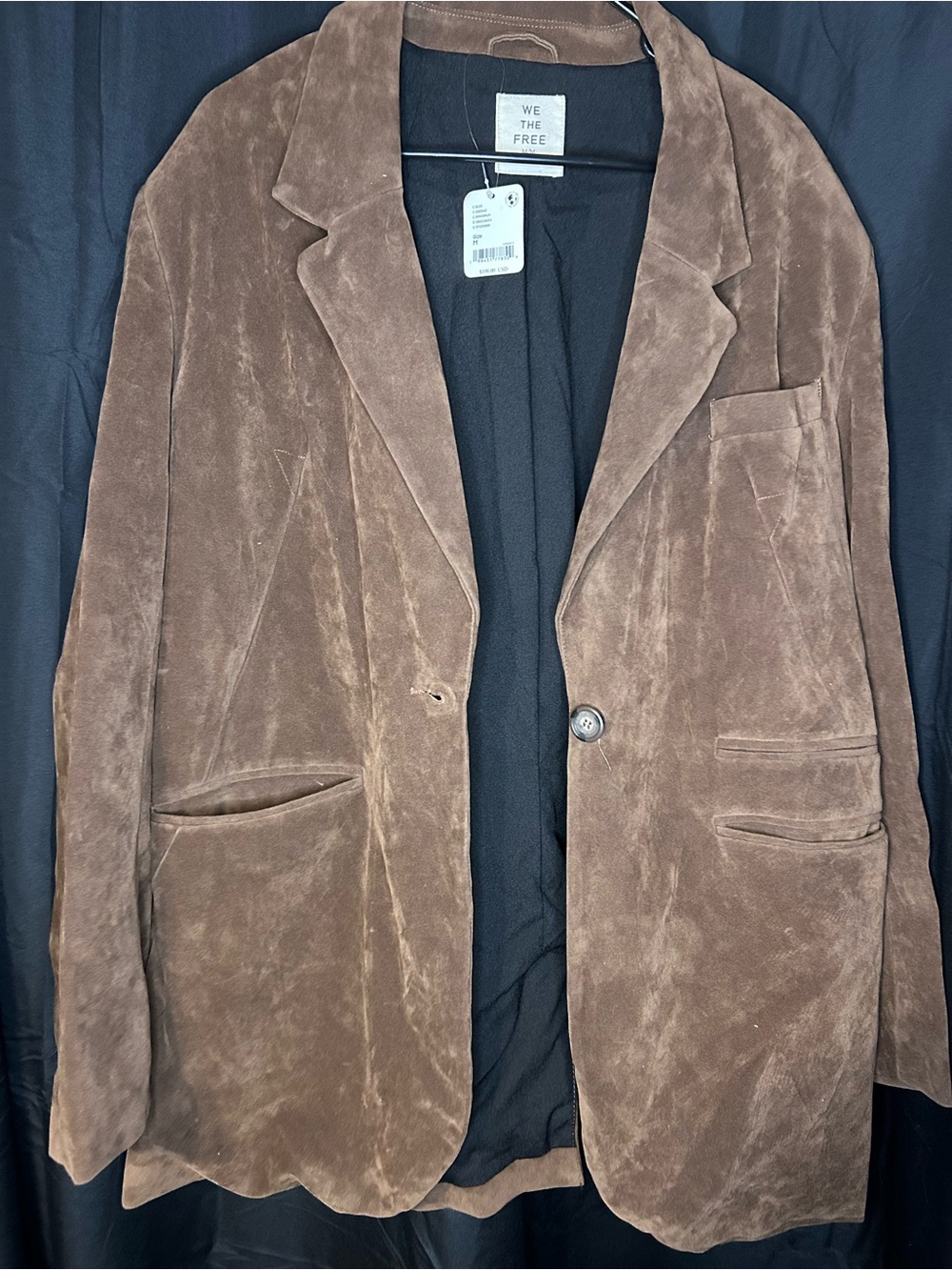 We The Free women’s Brown Suede Single-Button Blazer